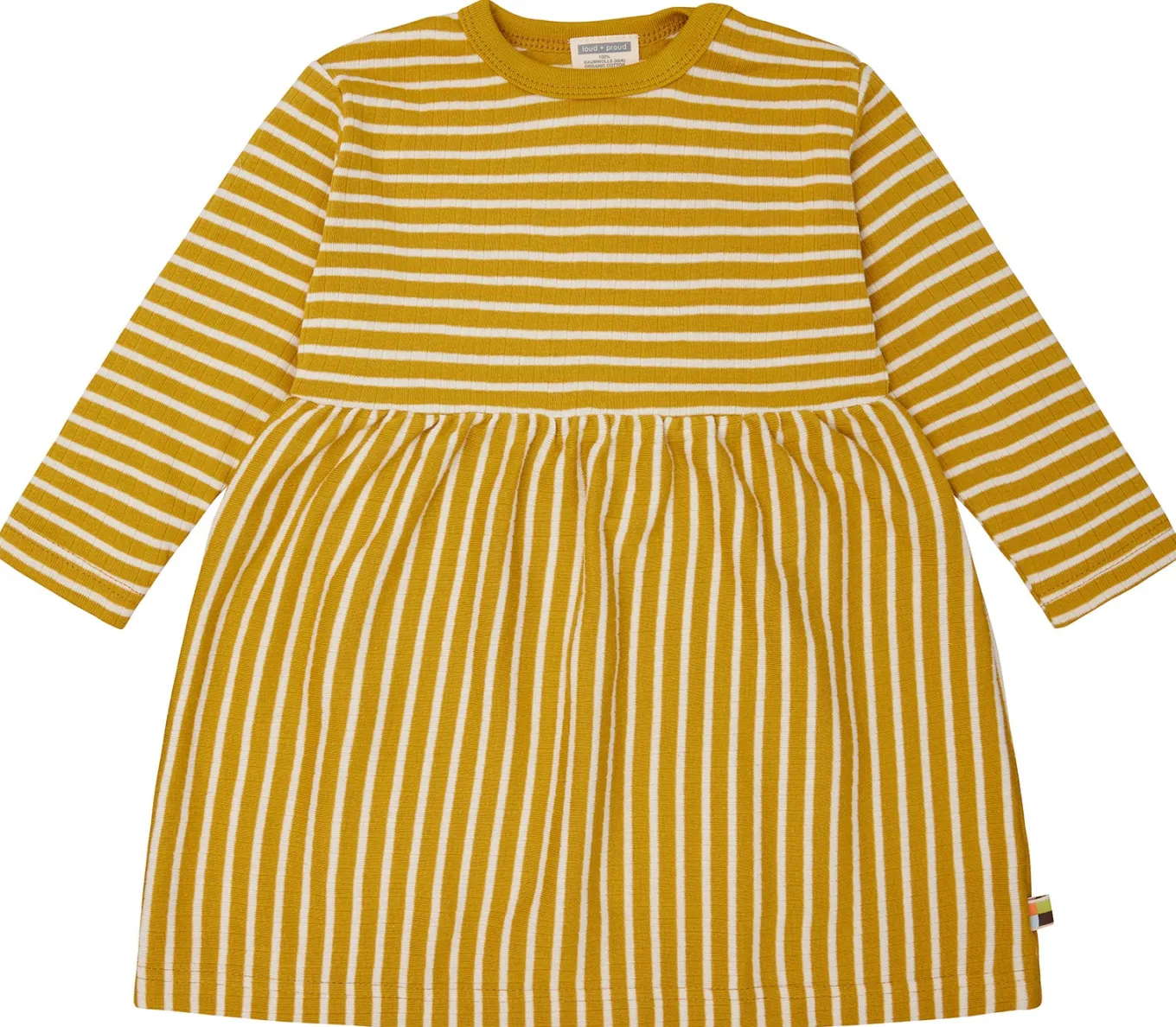 Kleid langarm gestreift mit Rippe