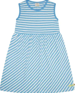 Kleid Streifen mit Leinen