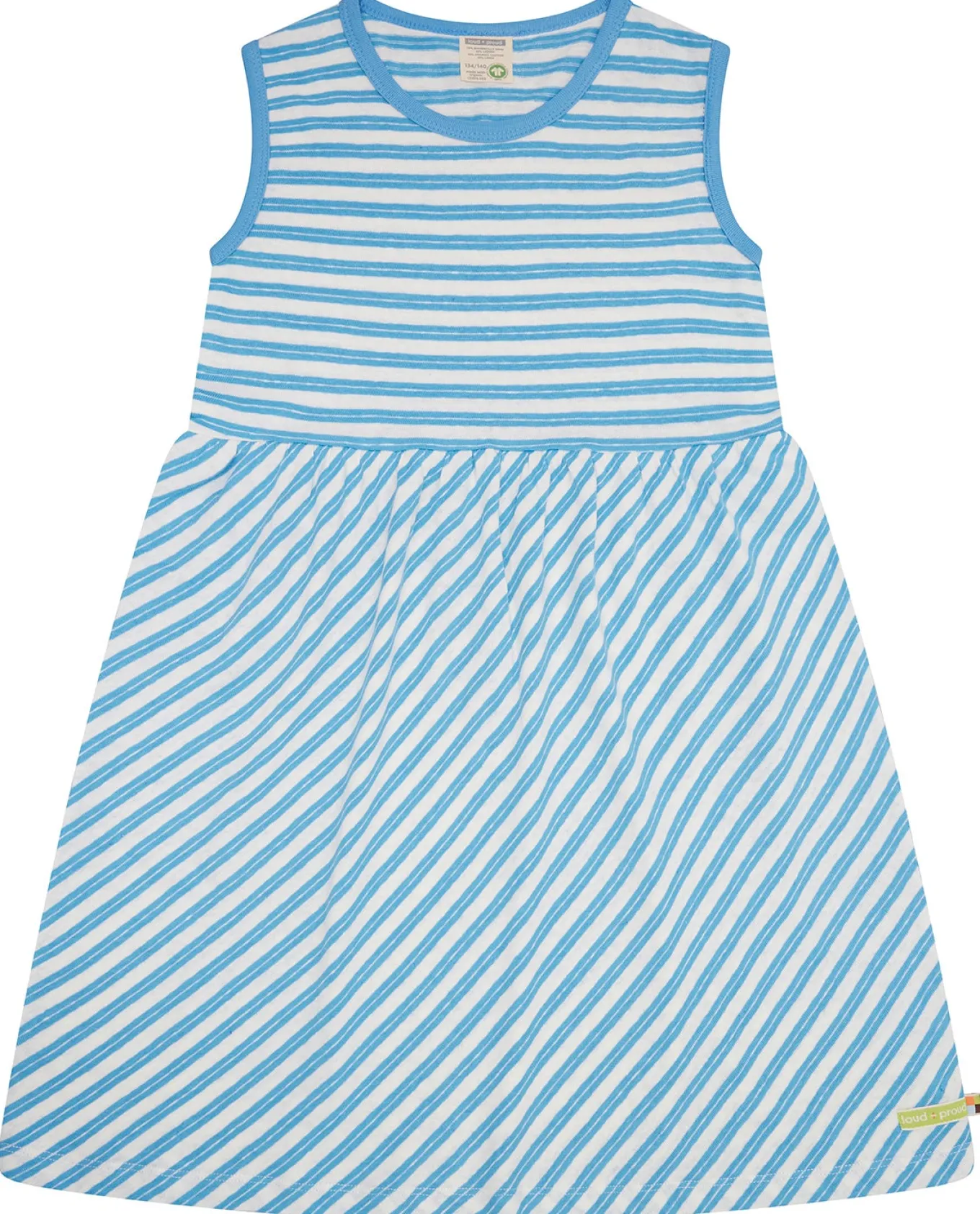 Kleid Streifen mit Leinen