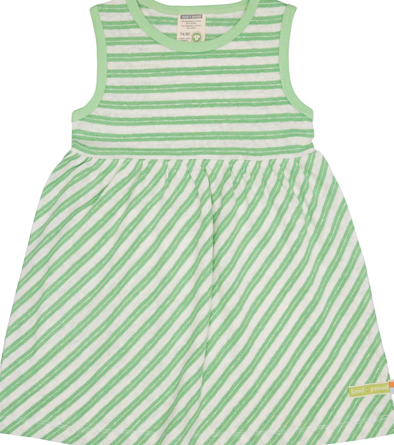 Kleid Streifen mit Leinen