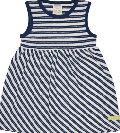 Kleid Streifen mit Leinen