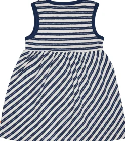 Kleid Streifen mit Leinen