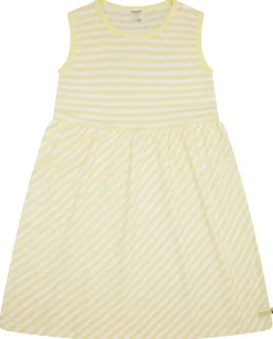 Kleid Streifen mit Leinen
