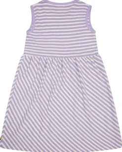 Kleid Streifen mit Leinen
