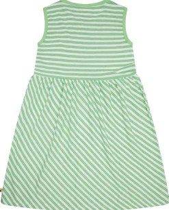 Kleid Streifen mit Leinen