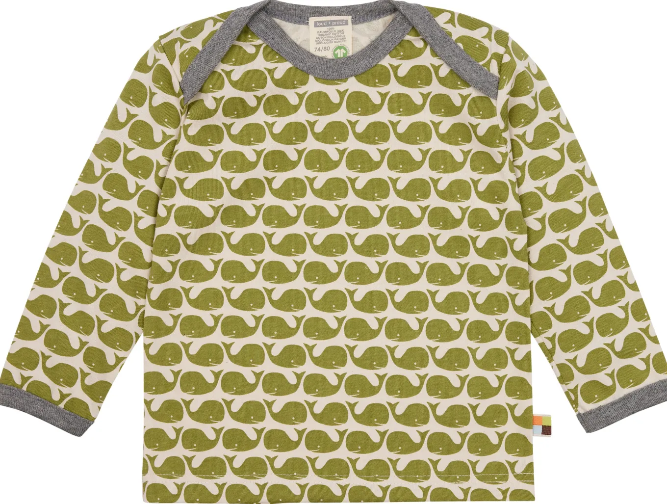 Shirt Langarm mit Druck Wale