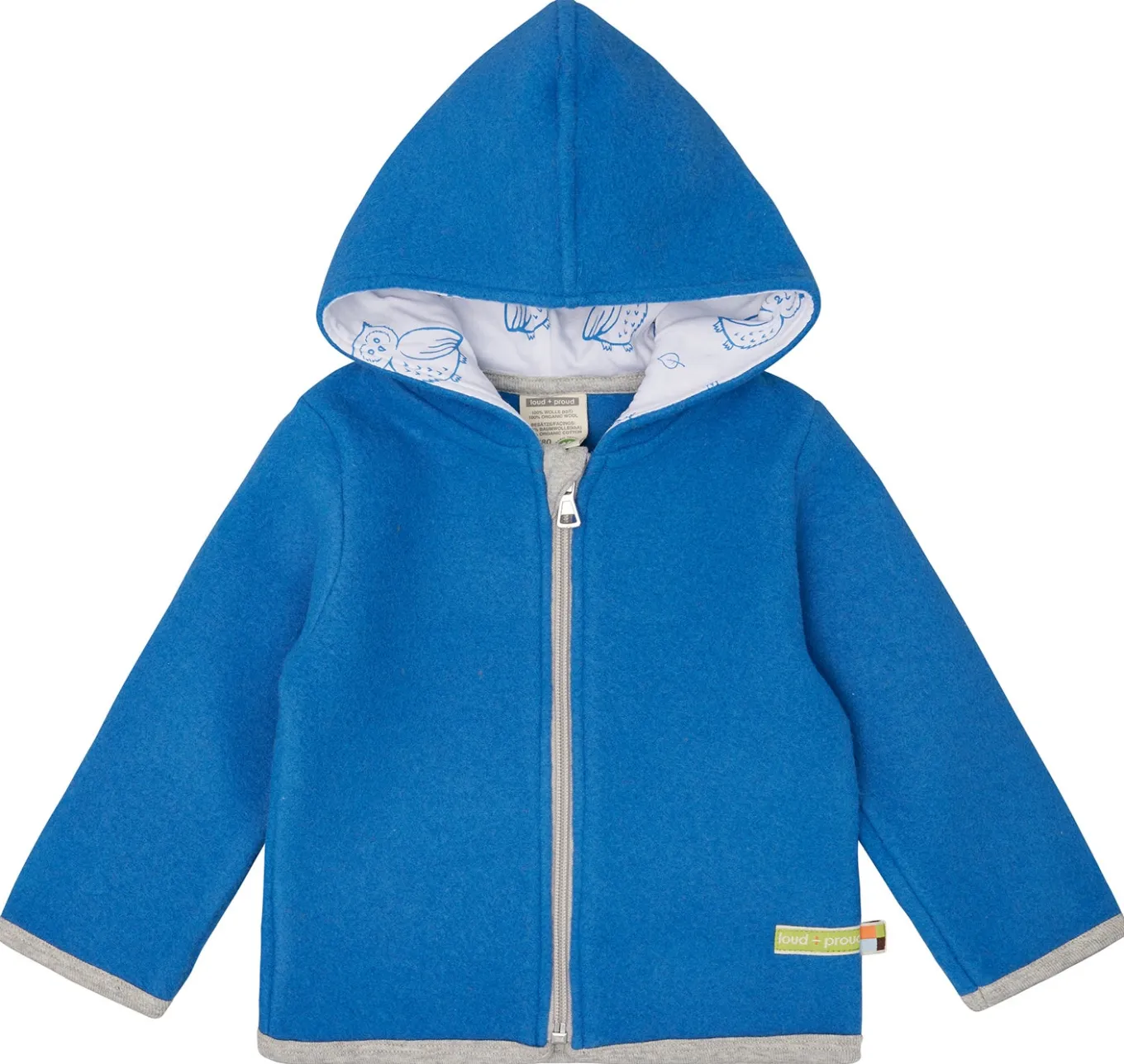 Wollfleece-Jacke mit Kapuze
