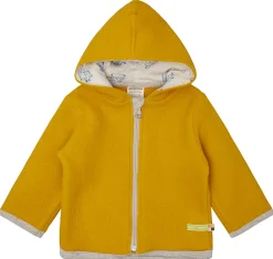 Wollfleece-Jacke mit Kapuze