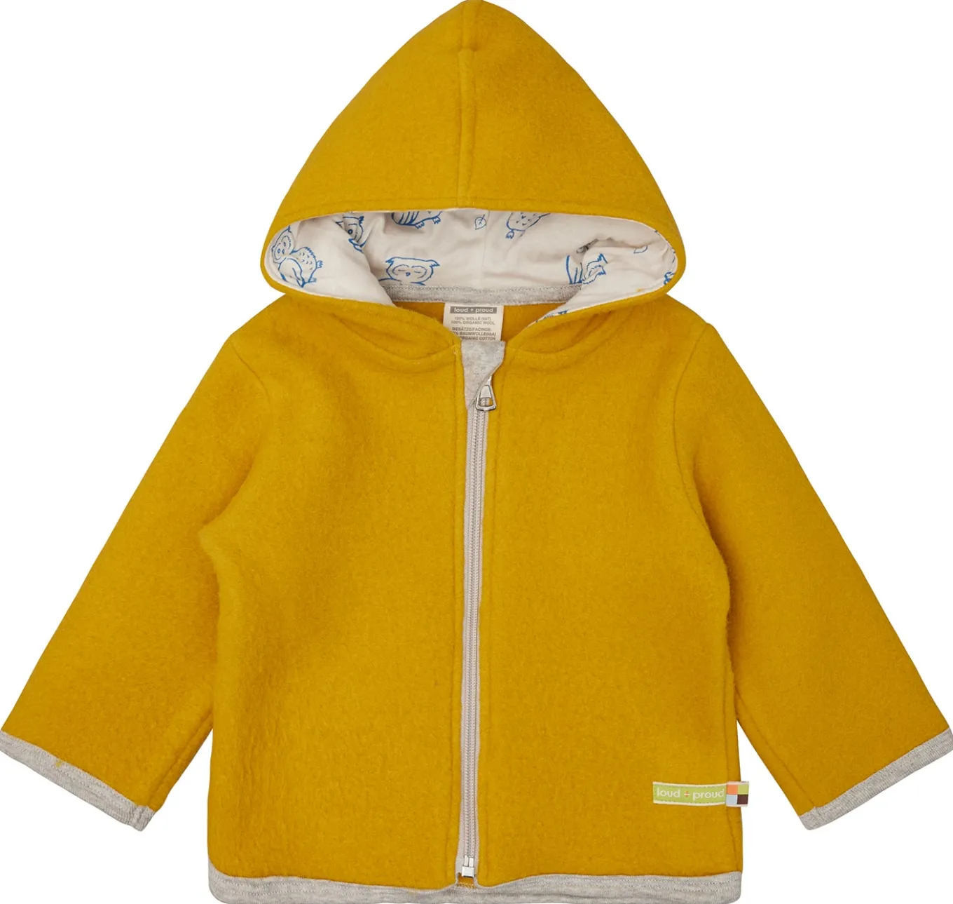 Wollfleece-Jacke mit Kapuze