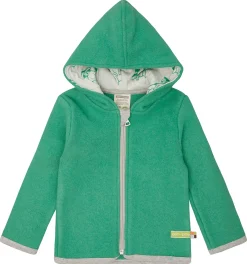 Wollfleece-Jacke mit Kapuze