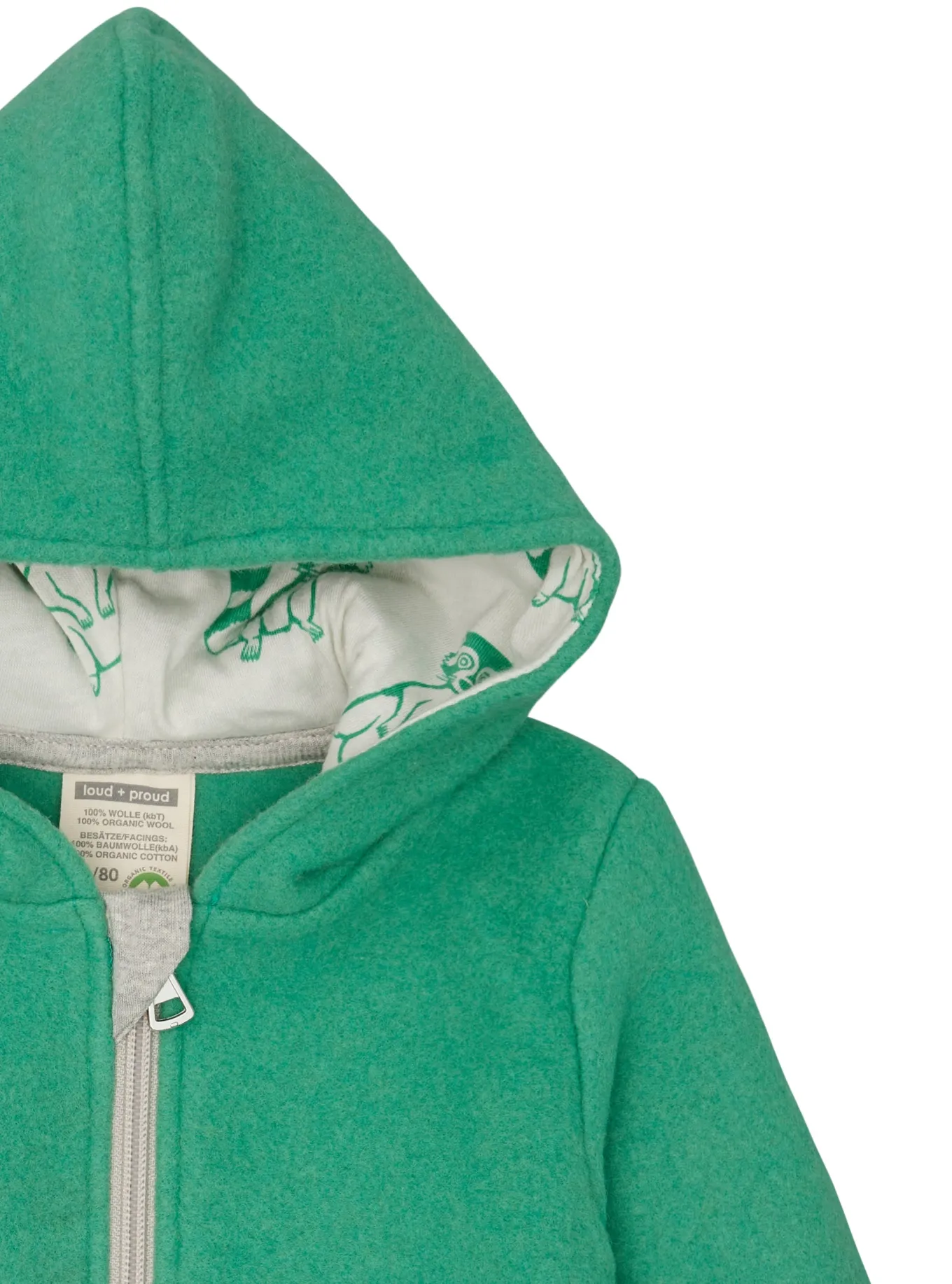 Wollfleece-Jacke mit Kapuze