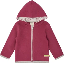 Wollfleece-Jacke mit Kapuze