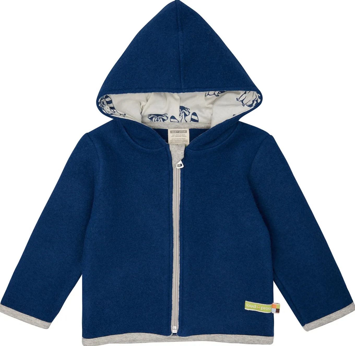 Wollfleece-Jacke mit Kapuze
