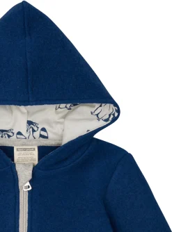 Wollfleece-Jacke mit Kapuze