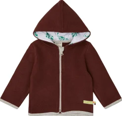 Wollfleece-Jacke mit Kapuze