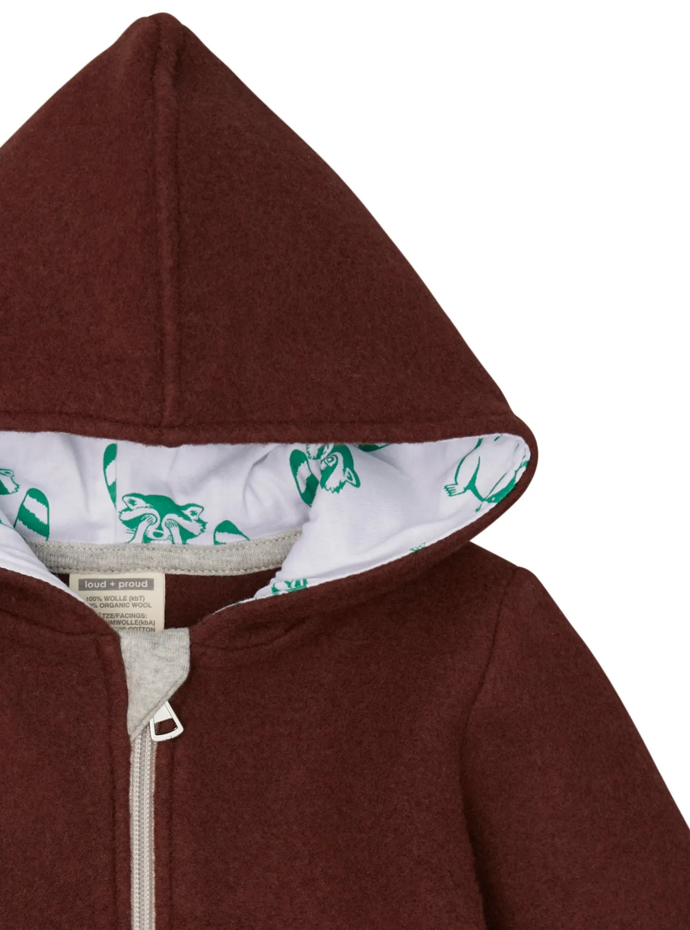 Wollfleece-Jacke mit Kapuze