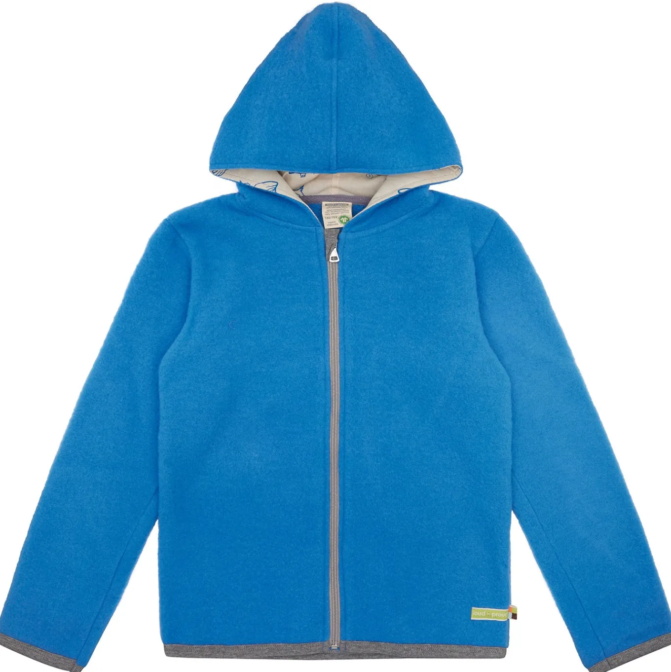 Wollfleece-Jacke mit Kapuze