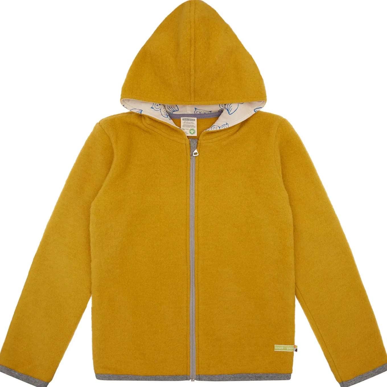 Wollfleece-Jacke mit Kapuze