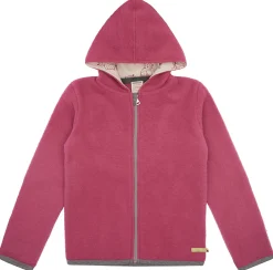 Wollfleece-Jacke mit Kapuze