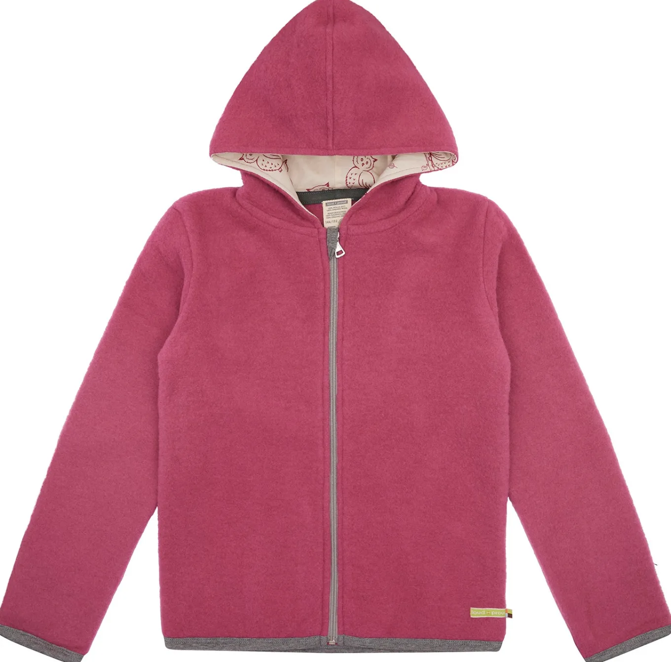 Wollfleece-Jacke mit Kapuze