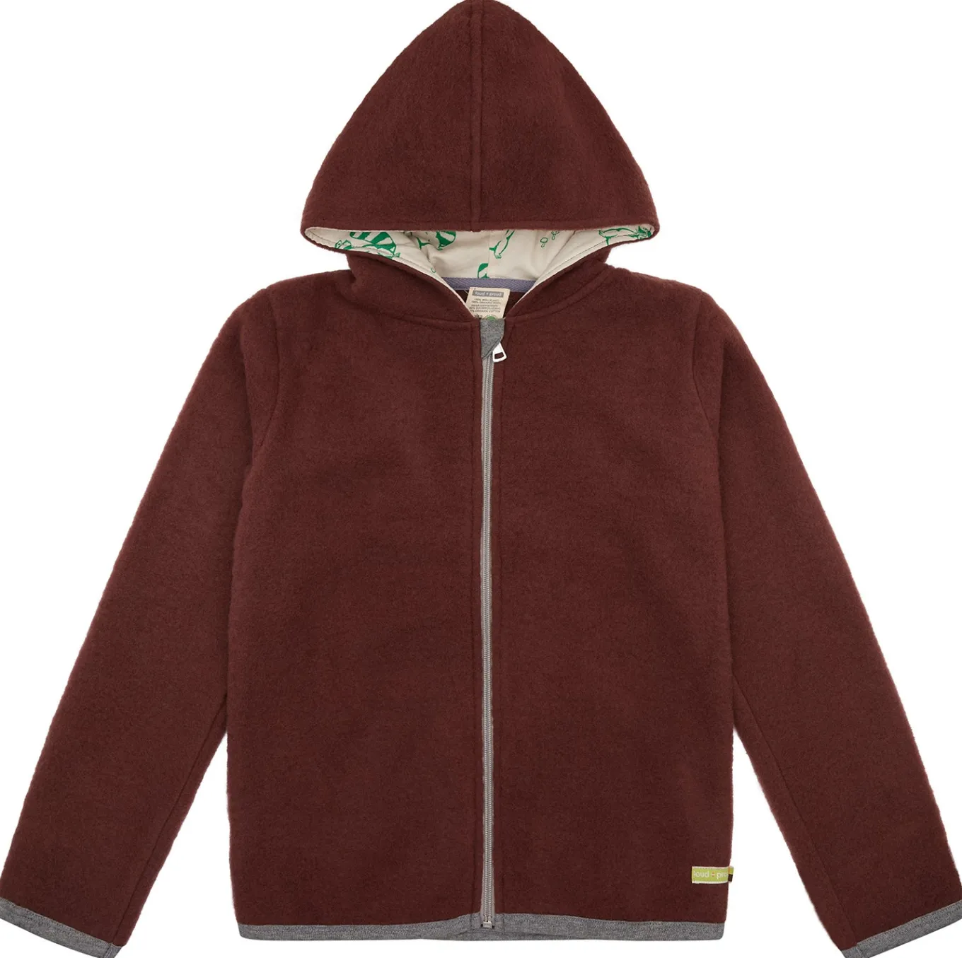Wollfleece-Jacke mit Kapuze